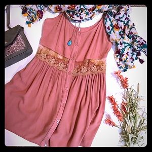 ❌DONATED❌ Pink Spaghetti Strap Dress w/Lace Waist